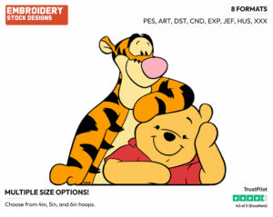 Pooh, Tigger - Winnie the Pooh and Tigger - Winnie the Pooh & Friends - Disney Embroidery Design in 3 sizes & 8 formats