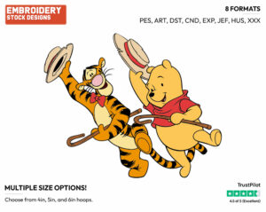 Dancing - Winnie the Pooh and Tigger - Winnie the Pooh & Friends - Disney Embroidery Design in 3 sizes & 8 formats