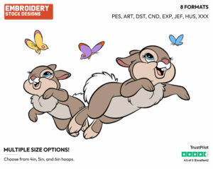 Thumper's Sisters - Disney Bunnies - Miscellaneous Designs - Disney Embroidery Design in 3 sizes & 8 formats