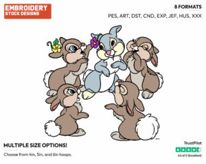 Thumper, Sisters - Disney Bunnies - Miscellaneous Designs - Disney Embroidery Design in 3 sizes & 8 formats
