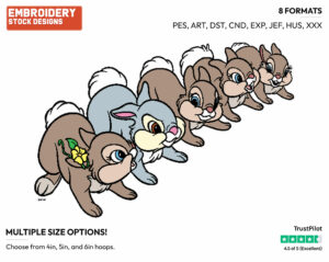 Thumper, Sisters - Disney Bunnies - Miscellaneous Designs - Disney Embroidery Design in 3 sizes & 8 formats