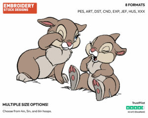 Thumper's Sisters - Disney Bunnies - Miscellaneous Designs - Disney Embroidery Design in 3 sizes & 8 formats