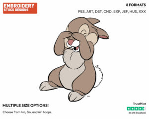Thumper's Sister - Disney Bunnies - Miscellaneous Designs - Disney Embroidery Design in 3 sizes & 8 formats
