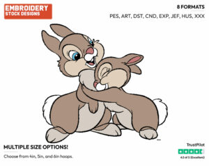 Thumper's Sisters - Disney Bunnies - Miscellaneous Designs - Disney Embroidery Design in 3 sizes & 8 formats