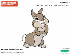 Thumper's Sister - Disney Bunnies - Miscellaneous Designs - Disney Embroidery Design in 3 sizes & 8 formats