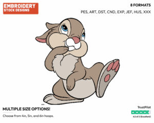 Thumper's Sister - Disney Bunnies - Miscellaneous Designs - Disney Embroidery Design in 3 sizes & 8 formats