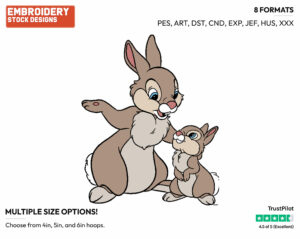 Thumper, Mother, Sister - Disney Bunnies - Miscellaneous Designs - Disney Embroidery Design in 3 sizes & 8 formats