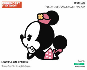 Minnie Mouse - Disney Chibi Cuties - Miscellaneous Designs - Disney Embroidery Design in 3 sizes & 8 formats