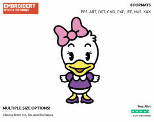 Daisy Duck - Disney Chibi Cuties - Miscellaneous Designs - Disney Embroidery Design in 3 sizes & 8 formats