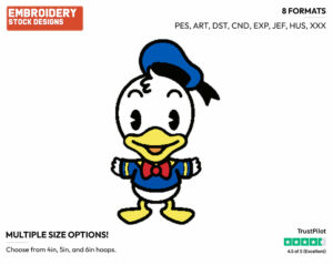 Donald Duck - Disney Chibi Cuties - Miscellaneous Designs - Disney Embroidery Design in 3 sizes & 8 formats