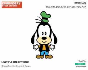 Goofy - Disney Chibi Cuties - Miscellaneous Designs - Disney Embroidery Design in 3 sizes & 8 formats