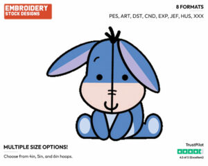 Eeyore - Disney Chibi Cuties - Miscellaneous Designs - Disney Embroidery Design in 3 sizes & 8 formats