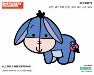 Eeyore - Disney Chibi Cuties - Miscellaneous Designs - Disney Embroidery Design in 3 sizes & 8 formats