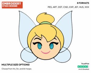 Tinker Bell - Disney Emojis - Miscellaneous Designs - Disney Embroidery Design in 3 sizes & 8 formats