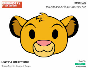 Simba - Disney Emojis - Miscellaneous Designs - Disney Embroidery Design in 3 sizes & 8 formats