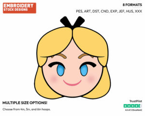 Alice - Disney Emojis - Miscellaneous Designs - Disney Embroidery Design in 3 sizes & 8 formats