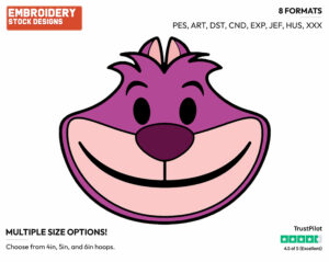 Cheshire Cat - Disney Emojis - Miscellaneous Designs - Disney Embroidery Design in 3 sizes & 8 formats