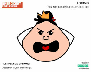 Queen Of Hearts - Disney Emojis - Miscellaneous Designs - Disney Embroidery Design in 3 sizes & 8 formats