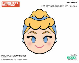 Cinderella - Disney Emojis - Miscellaneous Designs - Disney Embroidery Design in 3 sizes & 8 formats