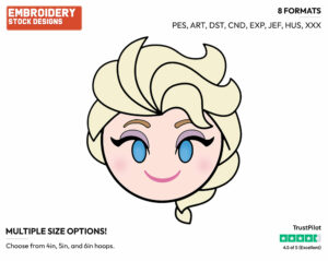 Elsa - Disney Emojis - Miscellaneous Designs - Disney Embroidery Design in 3 sizes & 8 formats