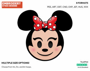Minnie Mouse - Disney Emojis - Miscellaneous Designs - Disney Embroidery Design in 3 sizes & 8 formats