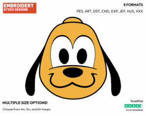 Pluto - Disney Emojis - Miscellaneous Designs - Disney Embroidery Design in 3 sizes & 8 formats