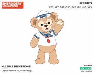 Duffy The Bear - Duffy and Friends - Miscellaneous Designs - Disney Embroidery Design in 3 sizes & 8 formats