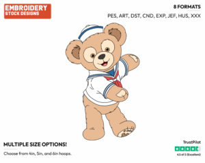 Duffy The Bear - Duffy and Friends - Miscellaneous Designs - Disney Embroidery Design in 3 sizes & 8 formats