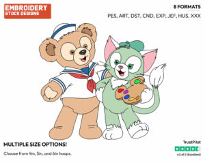 Duffy, Gelatoni - Duffy and Friends - Miscellaneous Designs - Disney Embroidery Design in 3 sizes & 8 formats