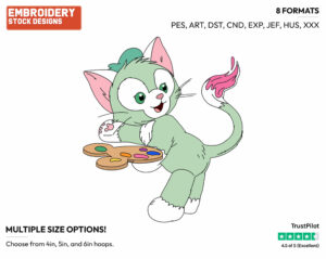 Gelatoni Painting With His Tail - Duffy and Friends - Miscellaneous Designs - Disney Embroidery Design in 3 sizes & 8 formats