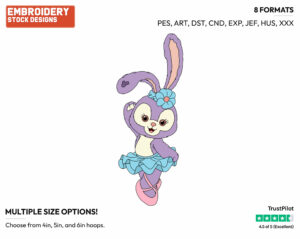 Stella Lou Dancing Ballet - Duffy and Friends - Miscellaneous Designs - Disney Embroidery Design in 3 sizes & 8 formats