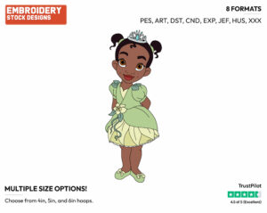 Little Tiana - Disney's Little Princesses - Miscellaneous Designs - Disney Embroidery Design in 3 sizes & 8 formats