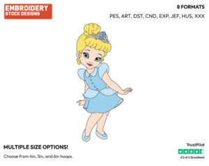 Little Cinderella - Disney's Little Princesses - Miscellaneous Designs - Disney Embroidery Design in 3 sizes & 8 formats