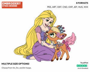 Rapunzel, Gleam - Palace Pets - Miscellaneous Designs - Disney Embroidery Design in 3 sizes & 8 formats