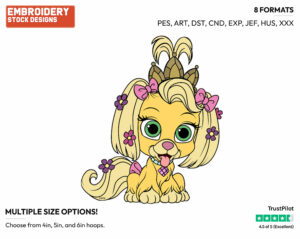 Rapunzel's Daisy - Palace Pets - Miscellaneous Designs - Disney Embroidery Design in 3 sizes & 8 formats