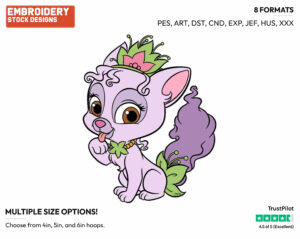 Tiana's Lily - Palace Pets - Miscellaneous Designs - Disney Embroidery Design in 3 sizes & 8 formats