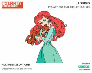 Ariel, Treasure - Palace Pets - Miscellaneous Designs - Disney Embroidery Design in 3 sizes & 8 formats