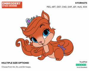 Treasure - Palace Pets - Miscellaneous Designs - Disney Embroidery Design in 3 sizes & 8 formats