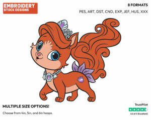 Treasure - Palace Pets - Miscellaneous Designs - Disney Embroidery Design in 3 sizes & 8 formats