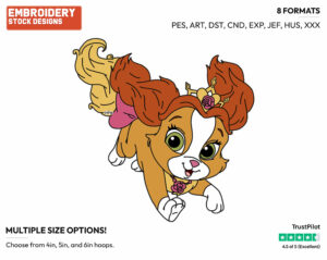 Belle's Puppy Teacup - Palace Pets - Miscellaneous Designs - Disney Embroidery Design in 3 sizes & 8 formats