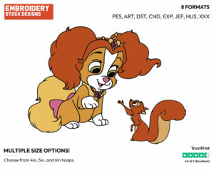 Teacup, Squirrel - Palace Pets - Miscellaneous Designs - Disney Embroidery Design in 3 sizes & 8 formats