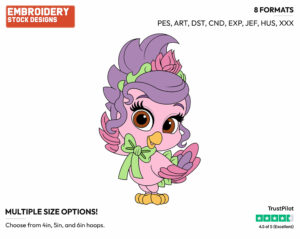 Birdadette - Palace Pets - Miscellaneous Designs - Disney Embroidery Design in 3 sizes & 8 formats