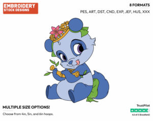 Mulan's Panda Blossom - Palace Pets - Miscellaneous Designs - Disney Embroidery Design in 3 sizes & 8 formats