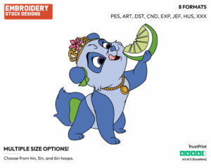Blossom Eating A Lime - Palace Pets - Miscellaneous Designs - Disney Embroidery Design in 3 sizes & 8 formats