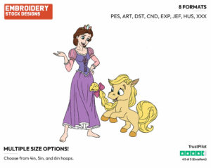 Rapunzel, Blondie - Palace Pets - Miscellaneous Designs - Disney Embroidery Design in 3 sizes & 8 formats