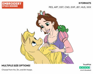 Rapunzel, Blondie - Palace Pets - Miscellaneous Designs - Disney Embroidery Design in 3 sizes & 8 formats