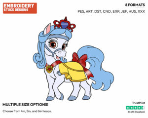 Snow White's Pony Sweetie - Palace Pets - Miscellaneous Designs - Disney Embroidery Design in 3 sizes & 8 formats