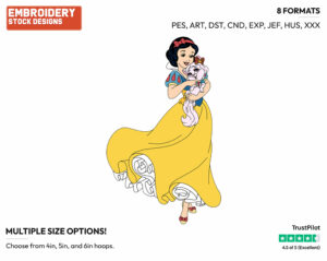 Snow White, Honeycake - Palace Pets - Miscellaneous Designs - Disney Embroidery Design in 3 sizes & 8 formats
