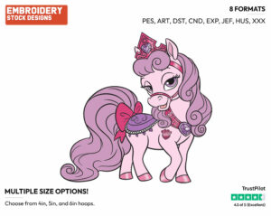 Aurora's Pony Bloom - Palace Pets - Miscellaneous Designs - Disney Embroidery Design in 3 sizes & 8 formats
