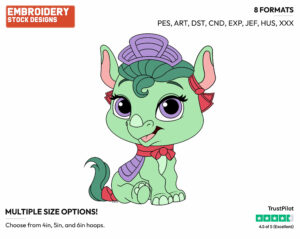 Mulan's Dragon Alora - Palace Pets - Miscellaneous Designs - Disney Embroidery Design in 3 sizes & 8 formats